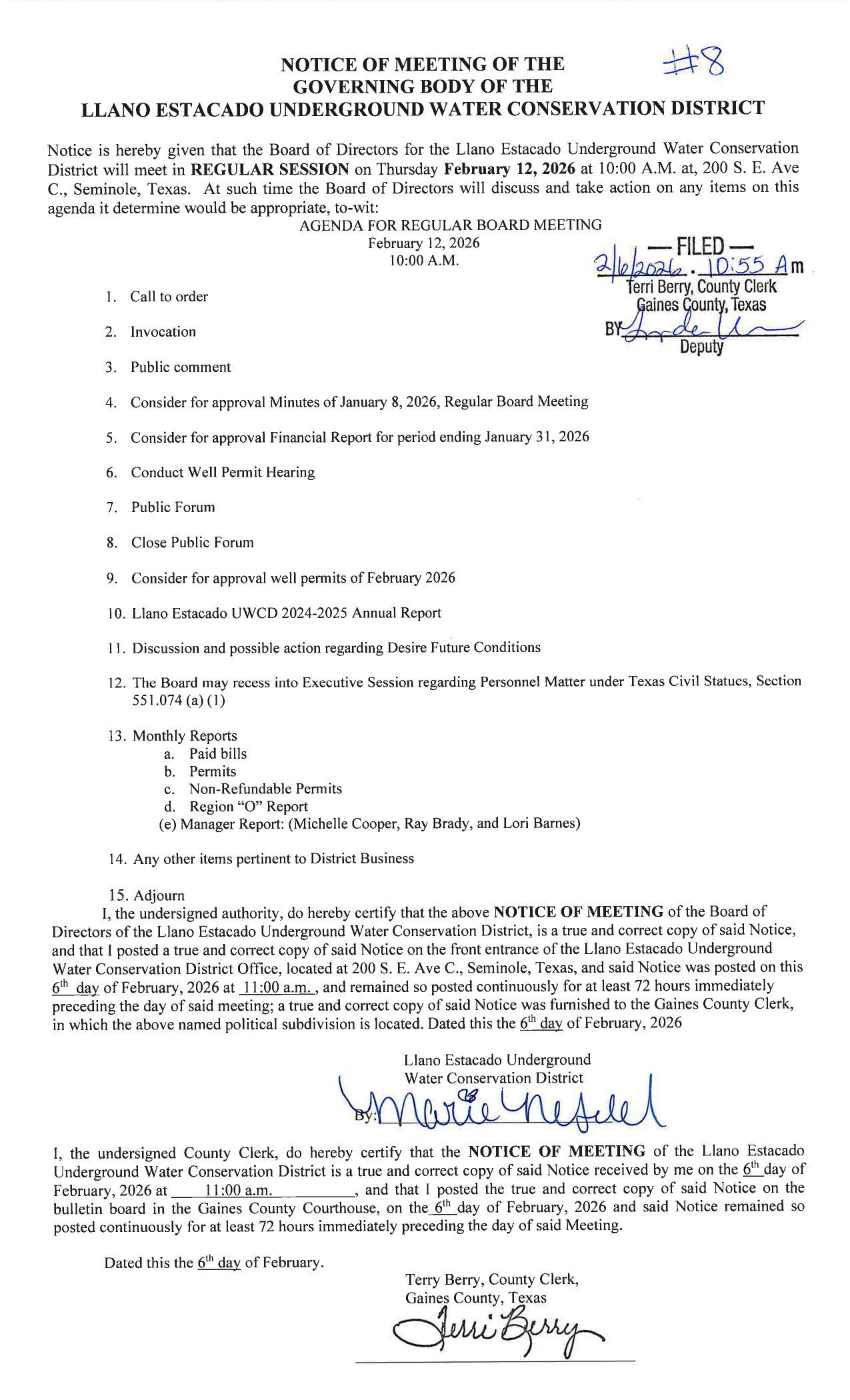 December Board Meeting Agenda