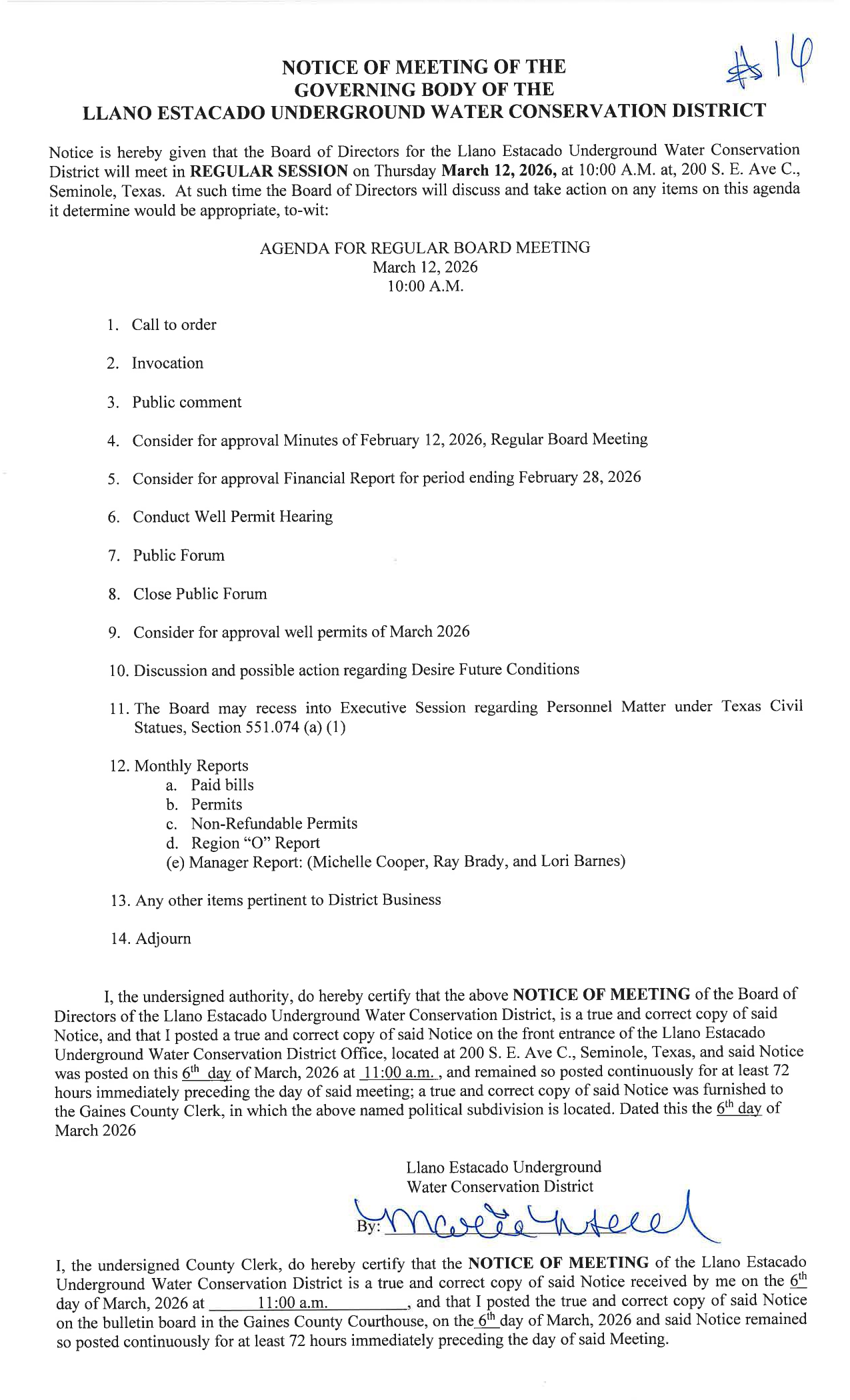 December Board Meeting Agenda