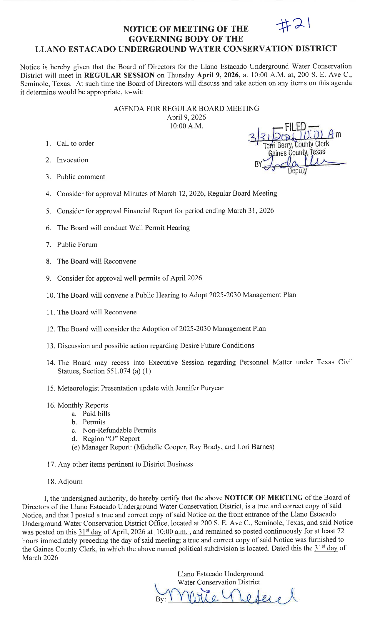 December Board Meeting Agenda